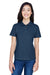 Harriton M200W Womens Short Sleeve Polo Shirt Navy Blue Front