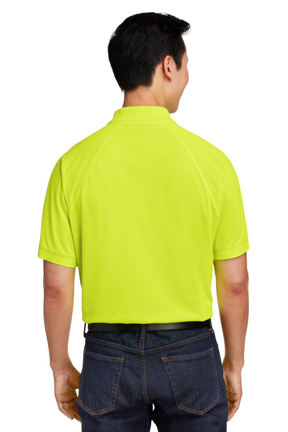 Harriton M208 Mens Charge Moisture Wicking Short Sleeve Polo Shirt Safety Yellow Back
