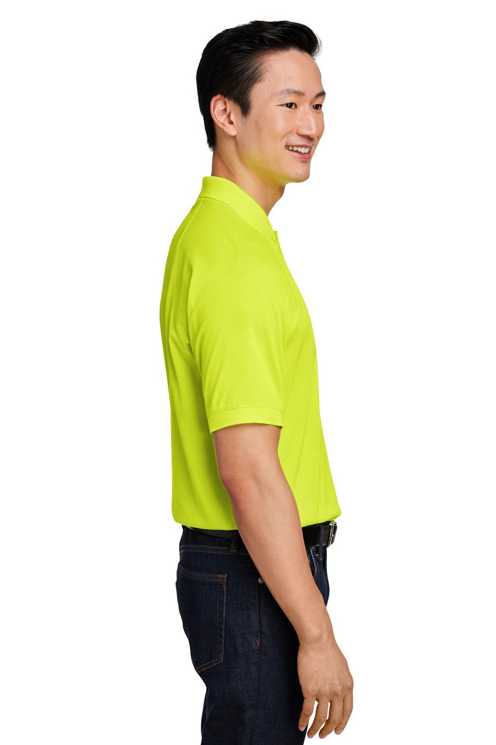Harriton M208 Mens Charge Moisture Wicking Short Sleeve Polo Shirt Safety Yellow Side