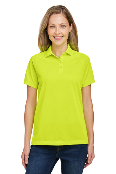 Harriton M208W Womens Charge Moisture Wicking Short Sleeve Polo Shirt Safety Yellow Front