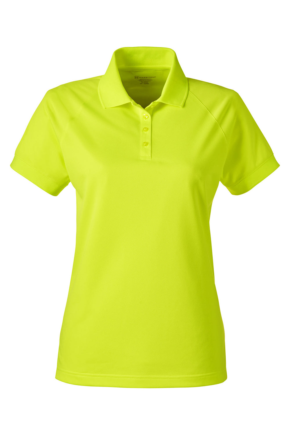 Harriton M208W Womens Charge Moisture Wicking Short Sleeve Polo Shirt Safety Yellow Flat Front