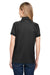 Harriton M208W Womens Charge Moisture Wicking Short Sleeve Polo Shirt Black Back