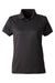 Harriton M208W Womens Charge Moisture Wicking Short Sleeve Polo Shirt Black Flat Front