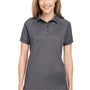 Harriton Womens Charge Moisture Wicking Short Sleeve Polo Shirt - Dark Charcoal Grey - NEW