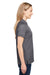 Harriton M208W Womens Charge Moisture Wicking Short Sleeve Polo Shirt Dark Charcoal Grey Side