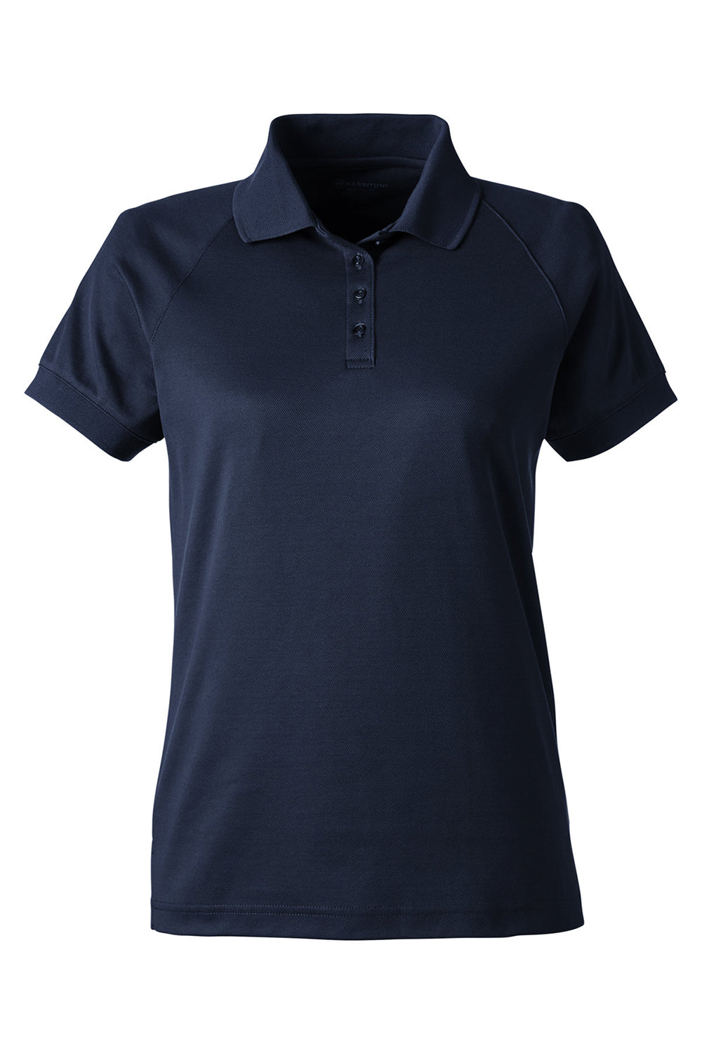 Harriton M208W Womens Charge Moisture Wicking Short Sleeve Polo Shirt Dark Navy Blue Flat Front