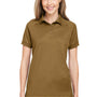 Harriton Womens Charge Moisture Wicking Short Sleeve Polo Shirt - Coyote Brown - NEW