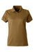 Harriton M208W Womens Charge Moisture Wicking Short Sleeve Polo Shirt Coyote Brown Flat Front