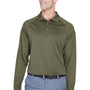 Harriton Mens Advantage Tactical Moisture Wicking Long Sleeve Polo Shirt - Tactical Green