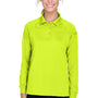 Harriton Womens Advantage Tactical Moisture Wicking Long Sleeve Polo Shirt - Safety Yellow