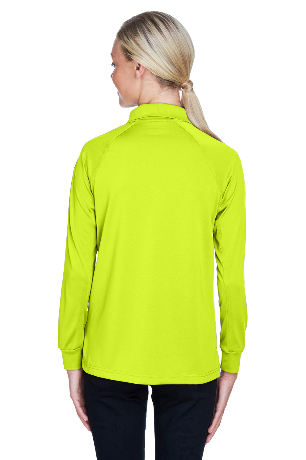 Harriton M211LW Womens Advantage Tactical Moisture Wicking Long Sleeve Polo Shirt Safety Yellow Back