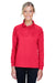 Harriton M211LW Womens Advantage Tactical Moisture Wicking Long Sleeve Polo Shirt Red Front