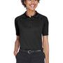Harriton Womens Advantage Tactical Moisture Wicking Short Sleeve Polo Shirt - Black