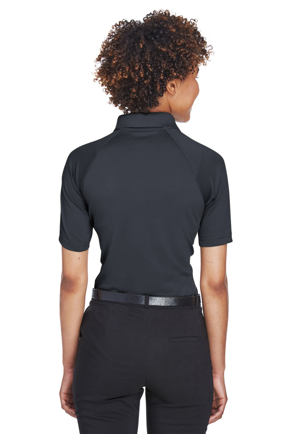 Harriton M211W Womens Advantage Tactical Moisture Wicking Short Sleeve Polo Shirt Charcoal Grey Back