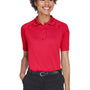 Harriton Womens Advantage Tactical Moisture Wicking Short Sleeve Polo Shirt - Red