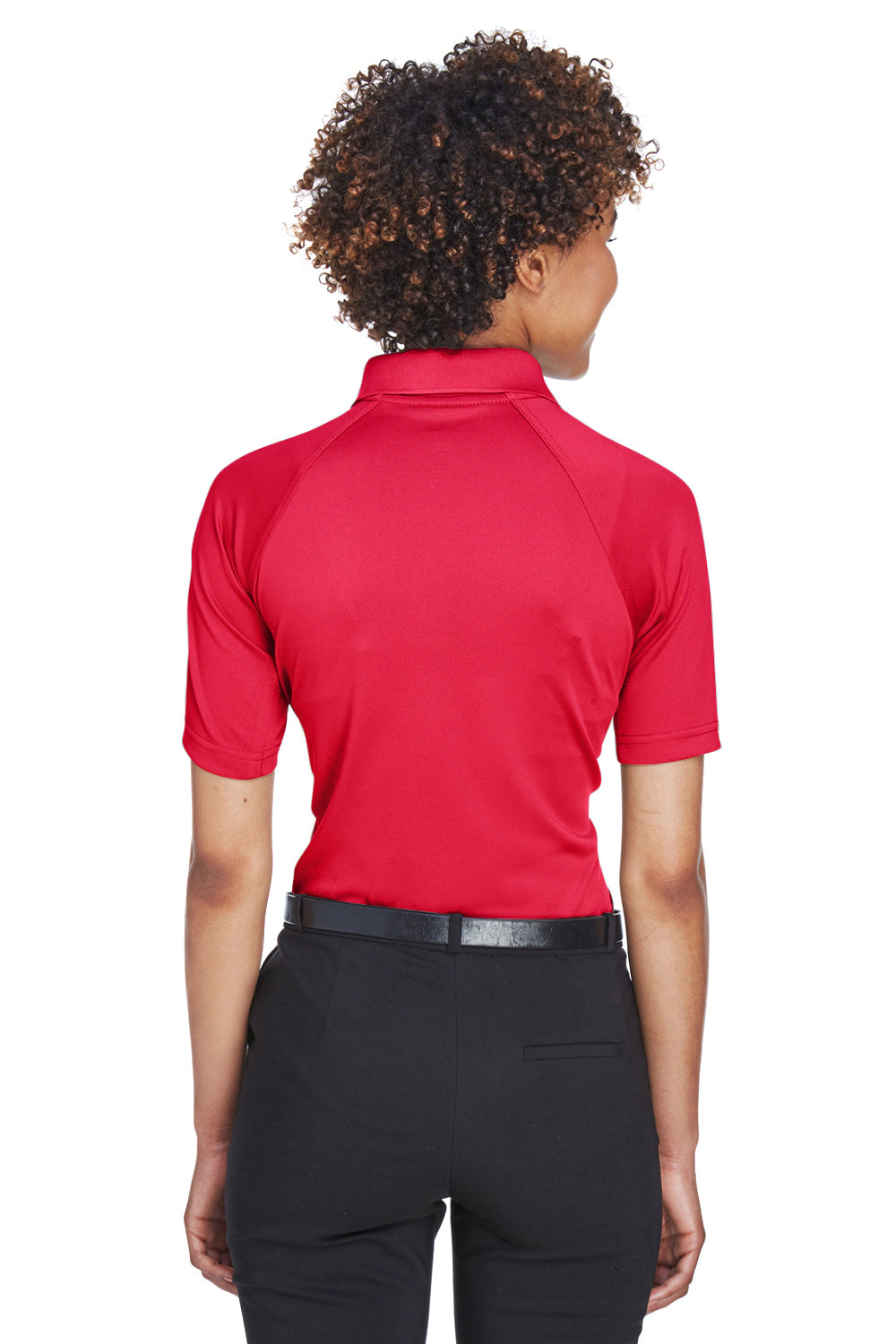 Harriton M211W Womens Advantage Tactical Moisture Wicking Short Sleeve Polo Shirt Red Back