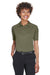 Harriton M211W Womens Advantage Tactical Moisture Wicking Short Sleeve Polo Shirt Tactical Green Front