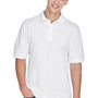Harriton Mens Easy Blend Wrinkle Resistant Short Sleeve Polo Shirt - White