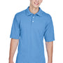 Harriton Mens Easy Blend Wrinkle Resistant Short Sleeve Polo Shirt - Light College Blue