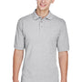 Harriton Mens Easy Blend Wrinkle Resistant Short Sleeve Polo Shirt - Heather Grey