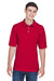 Harriton M265 Mens Easy Blend Wrinkle Resistant Short Sleeve Polo Shirt Red Front