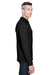 Harriton M265L Mens Easy Blend Wrinkle Resistant Long Sleeve Polo Shirt Black Side
