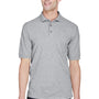 Harriton Mens Easy Blend Wrinkle Resistant Short Sleeve Polo Shirt w/ Pocket - Heather Grey