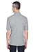 Harriton M265P Mens Easy Blend Wrinkle Resistant Short Sleeve Polo Shirt w/ Pocket Heather Grey Back