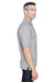 Harriton M265P Mens Easy Blend Wrinkle Resistant Short Sleeve Polo Shirt w/ Pocket Heather Grey Side