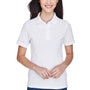Harriton Womens Easy Blend Wrinkle Resistant Short Sleeve Polo Shirt - White