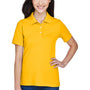 Harriton Womens Easy Blend Wrinkle Resistant Short Sleeve Polo Shirt - Sunray Yellow
