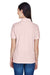 Harriton M265W Womens Easy Blend Wrinkle Resistant Short Sleeve Polo Shirt Blush Pink Back