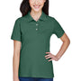 Harriton Womens Easy Blend Wrinkle Resistant Short Sleeve Polo Shirt - Hunter Green