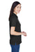 Harriton M265W Womens Easy Blend Wrinkle Resistant Short Sleeve Polo Shirt Black Side