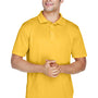 Harriton Mens Polytech Moisture Wicking Short Sleeve Polo Shirt - Gold