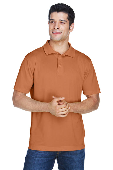 Harriton M315 Mens Polytech Moisture Wicking Short Sleeve Polo Shirt Texas Orange Front