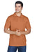 Harriton M315 Mens Polytech Moisture Wicking Short Sleeve Polo Shirt Texas Orange Front