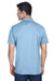 Harriton M315 Mens Polytech Moisture Wicking Short Sleeve Polo Shirt Light Blue Back