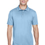 Harriton Mens Polytech Moisture Wicking Short Sleeve Polo Shirt - Light Blue