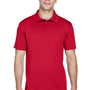 Harriton Mens Polytech Moisture Wicking Short Sleeve Polo Shirt - Red