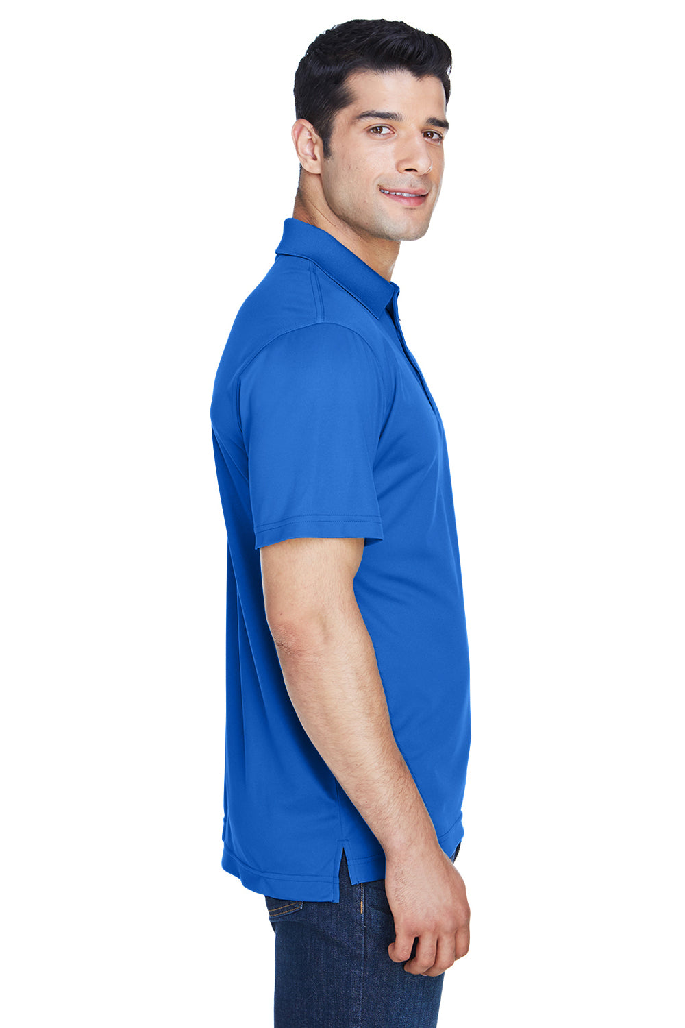 Harriton M315 Mens Polytech Moisture Wicking Short Sleeve Polo Shirt Royal Blue Side