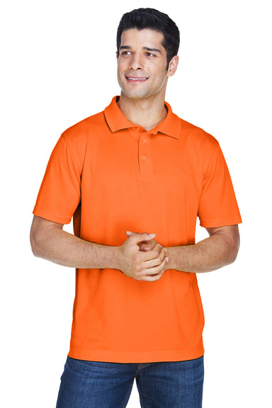 Harriton M315 Mens Polytech Moisture Wicking Short Sleeve Polo Shirt Orange Front