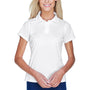Harriton Womens Polytech Moisture Wicking Short Sleeve Polo Shirt - White