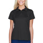 Harriton Womens Polytech Moisture Wicking Short Sleeve Polo Shirt - Black