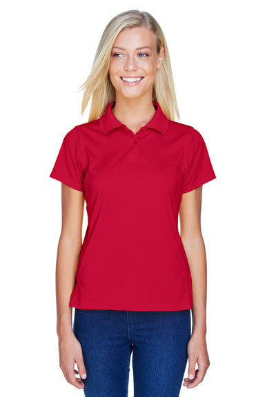 Harriton M315W Womens Polytech Moisture Wicking Short Sleeve Polo Shirt Red Front