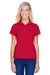 Harriton M315W Womens Polytech Moisture Wicking Short Sleeve Polo Shirt Red Front