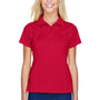 Harriton Womens Polytech Moisture Wicking Short Sleeve Polo Shirt - Red