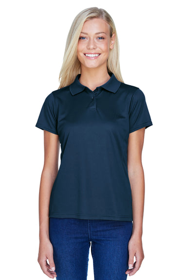 Harriton M315W Womens Polytech Moisture Wicking Short Sleeve Polo Shirt Navy Blue Front