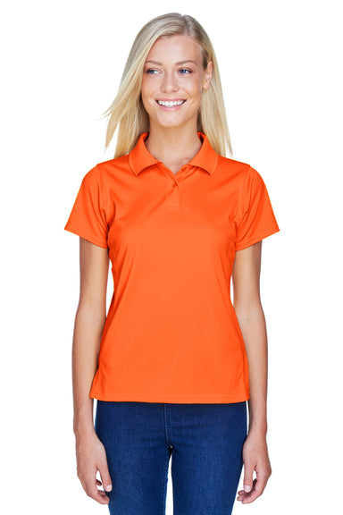 Harriton M315W Womens Polytech Moisture Wicking Short Sleeve Polo Shirt Orange Front
