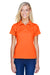 Harriton M315W Womens Polytech Moisture Wicking Short Sleeve Polo Shirt Orange Front